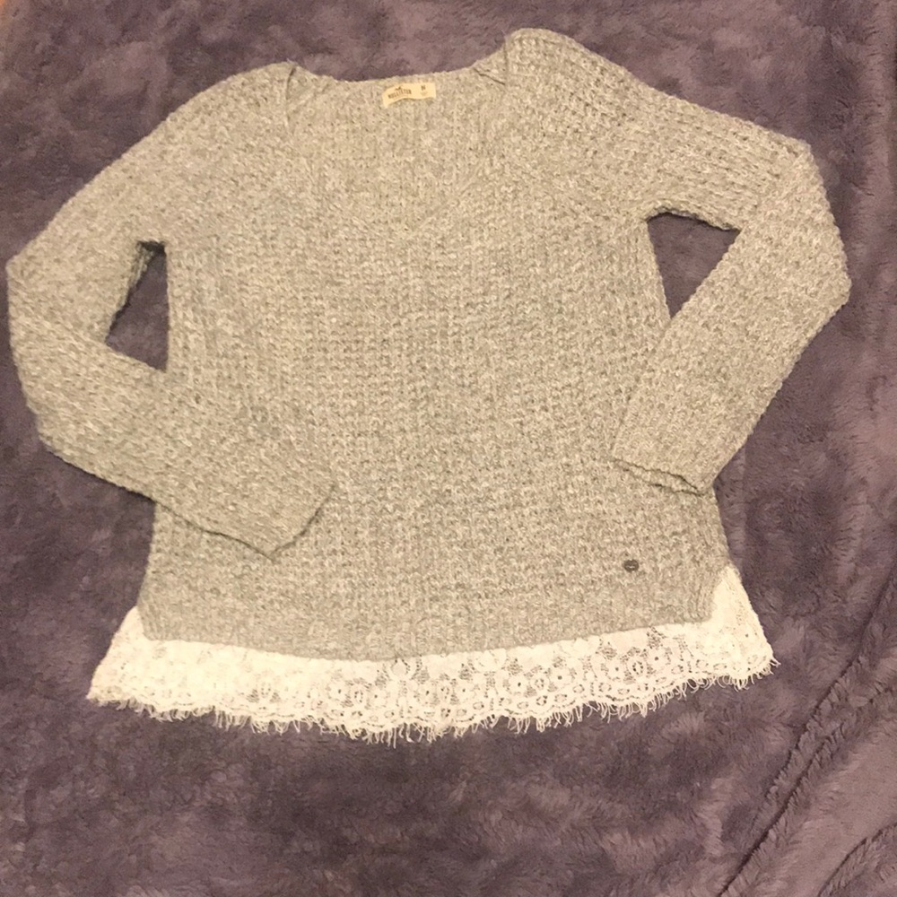 Hollister lace bottom sweater size M
